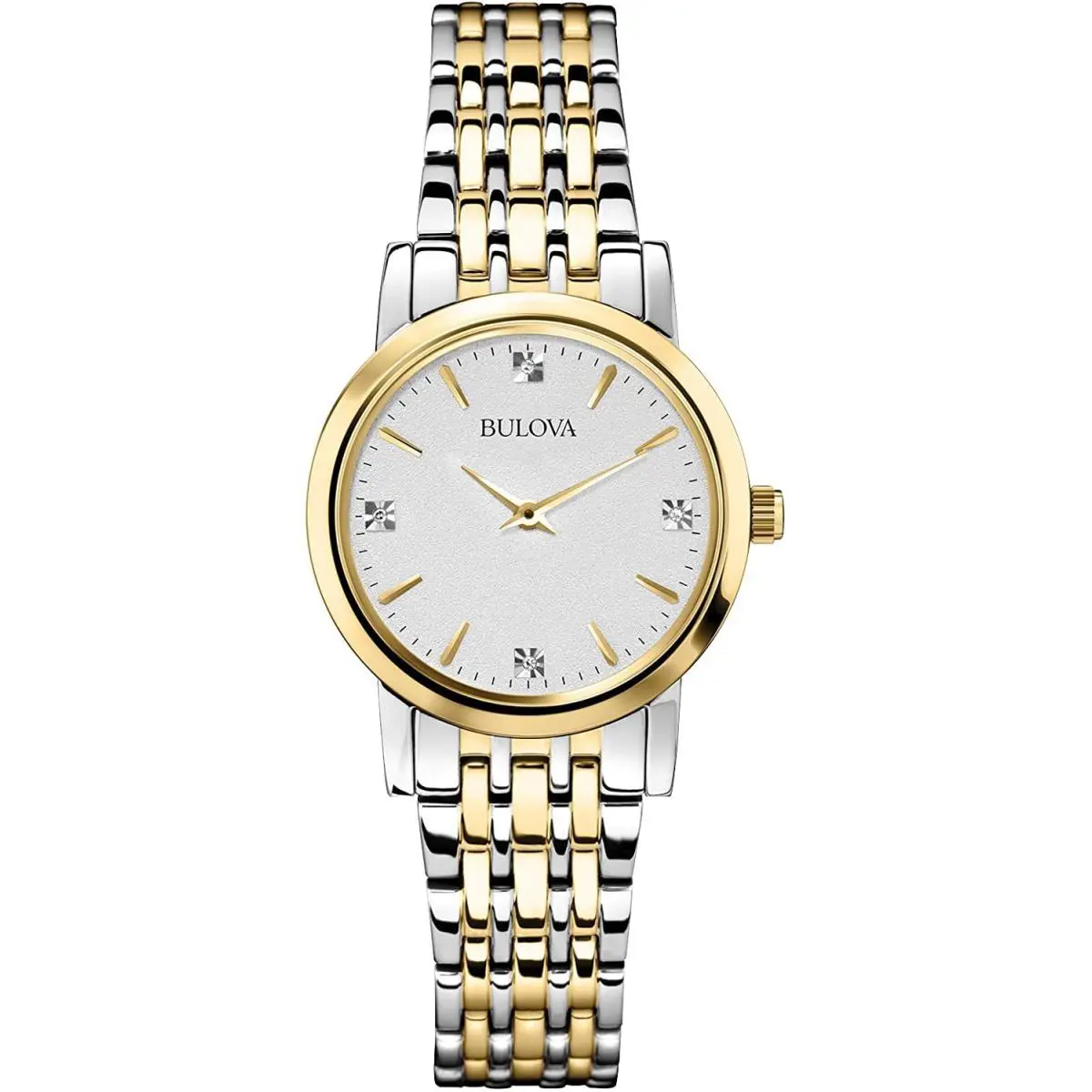 Bulova Ladies Classic Diamond Dial Two-tone Stainless Steel 3-Hand Quartz