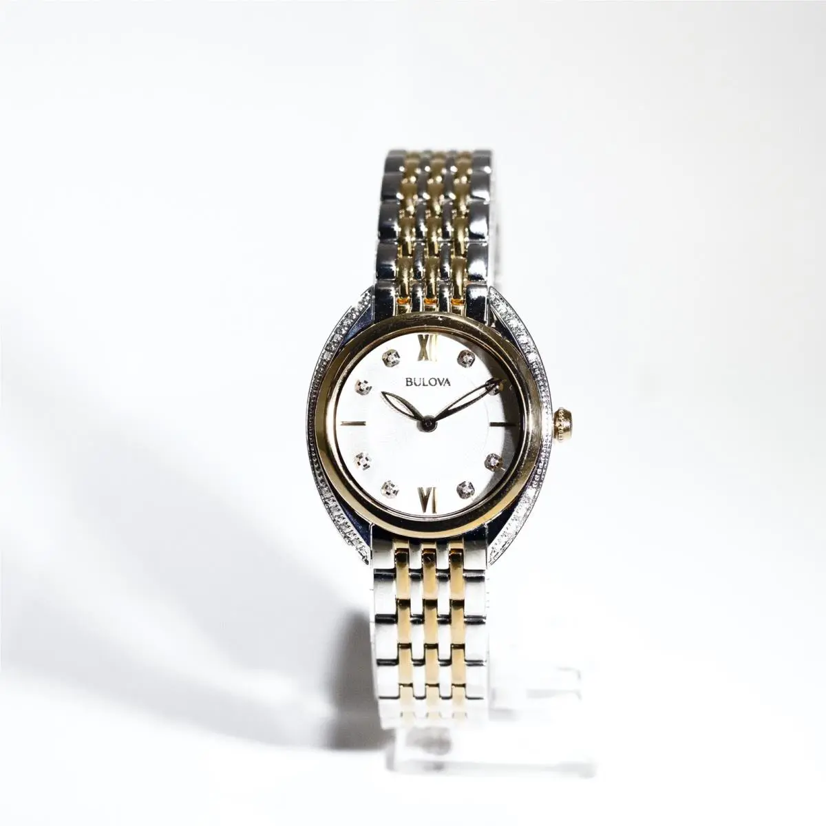 Ladies 98R229 Two-tone Diamond Sapphire-glass Bulova