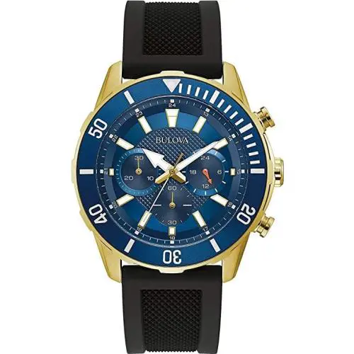 Bulova Silicone Chronograph Mens Watch