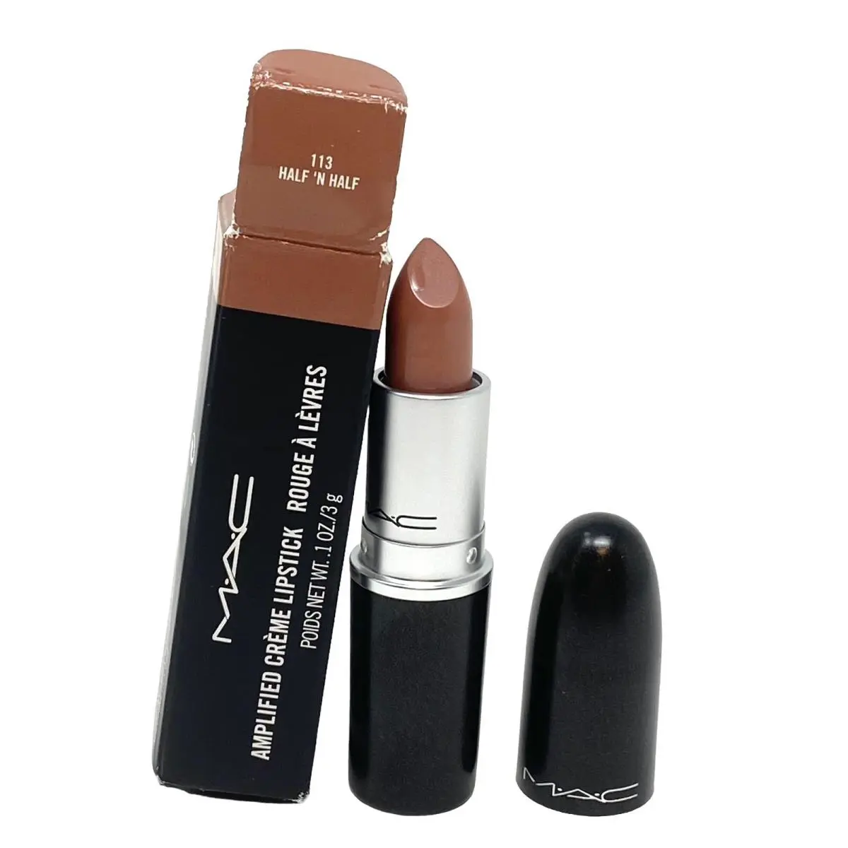 Mac Amplified Creme Lipstick 0.1 oz Half `N Half 113 AA1 Pls Read