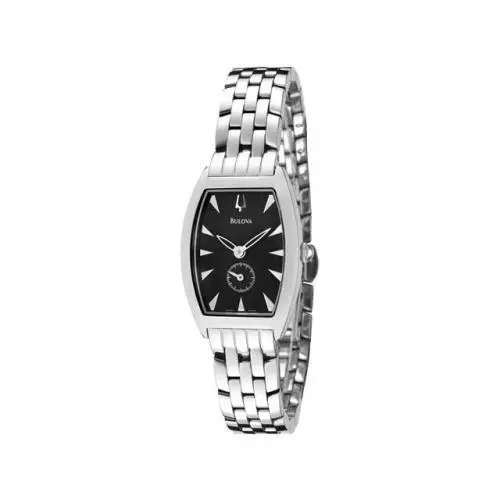 Swiss Made  63L002 Black Dial Stainless Steel Ladies Watch by Bulova