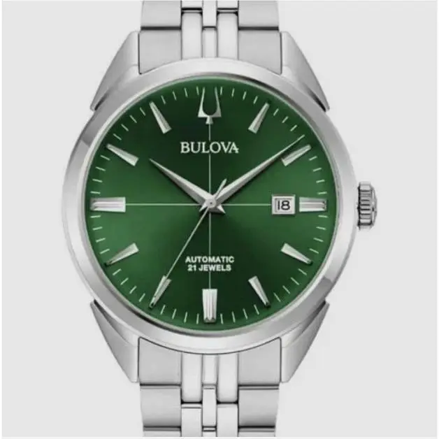 Bulova Sutton 96B424 Men`s Automatic Green Dial Stainless Steel Watch