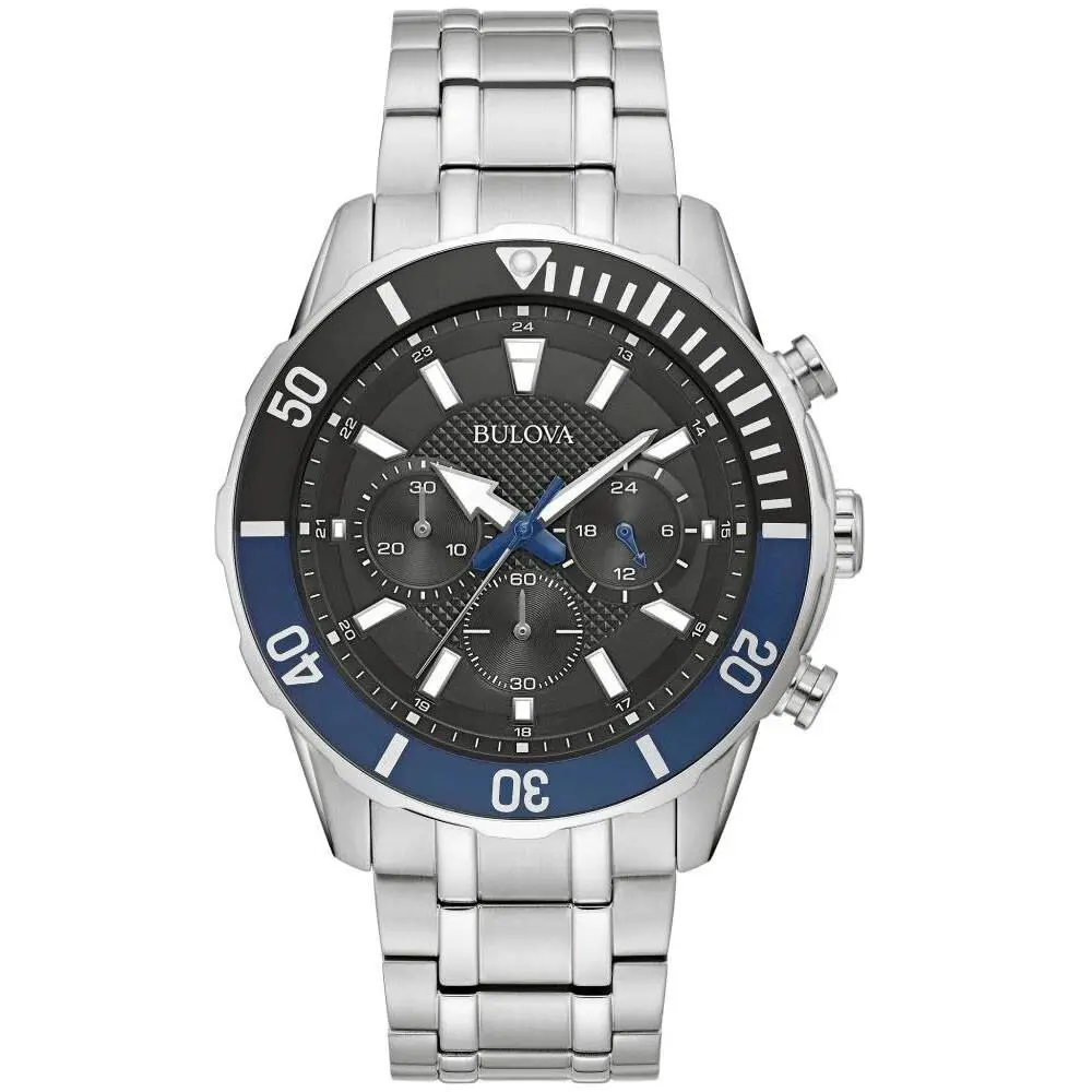 Bulova 98A271 Men`s Stainless Steel Black Dial Chronograph Watch