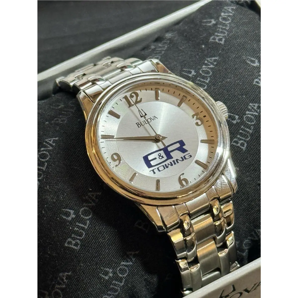 Vintage Bulova C8337041 Stainless Steel 38mm Men`s Watch E R Towing Company