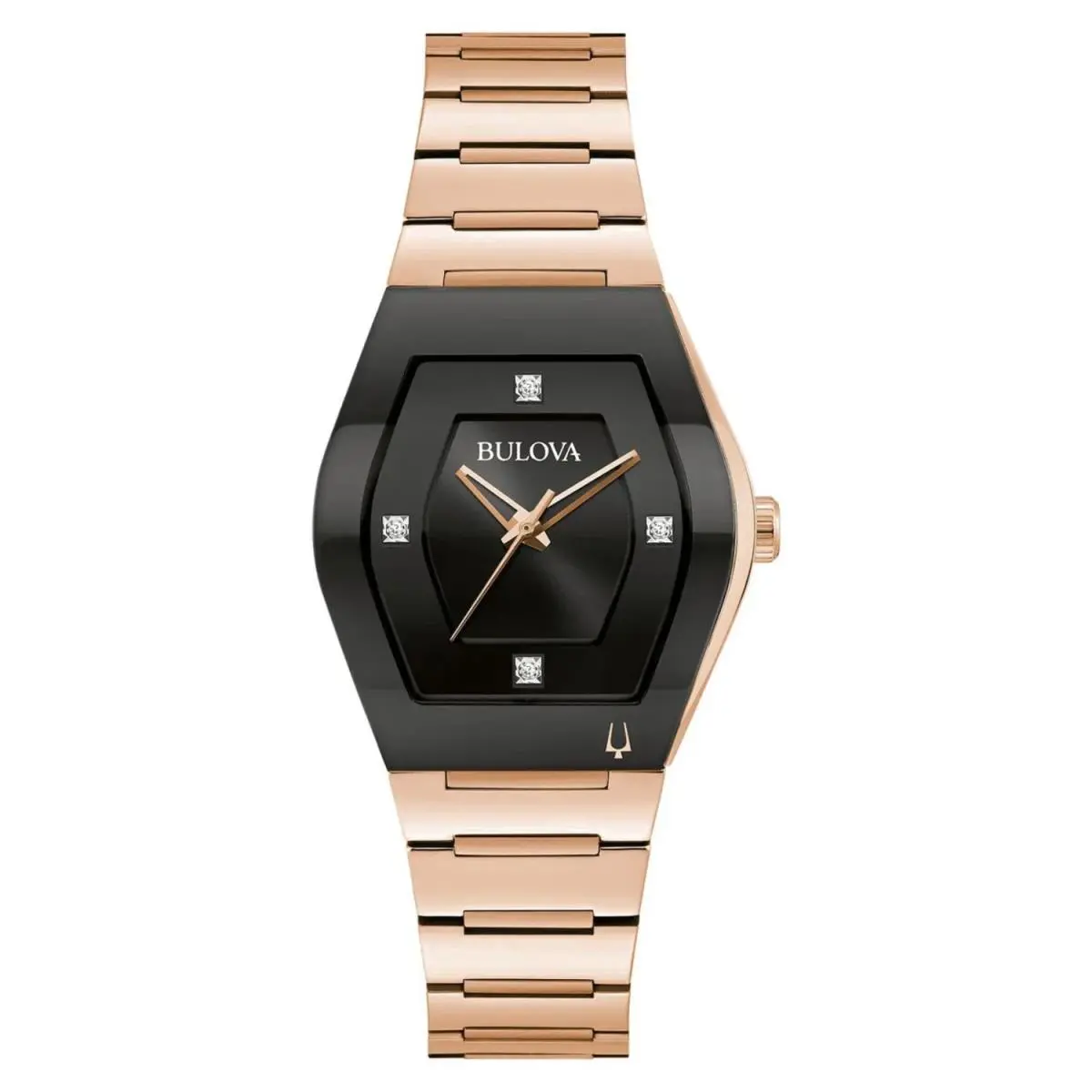 Women`s Gemini Rose Black Dial Watch - 97P158 by Bulova