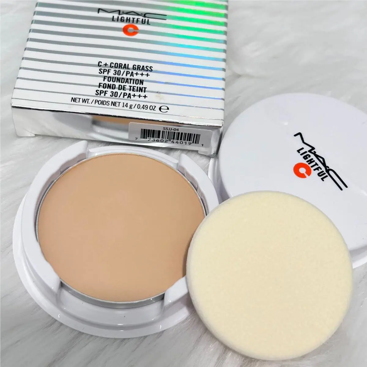 Mac Lightful C+coral Grass SPF30 Powder Foundation Refill NC30 Full Size 14g