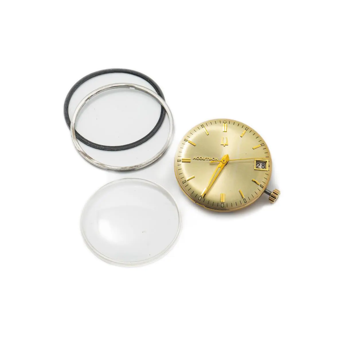Bulova Accutron M7 As-is Not Working For Parts Quartz 34mm - Dial: champagne