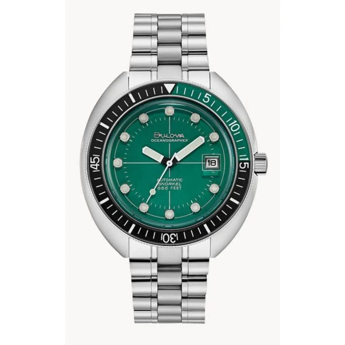 Oceanographer 666 Feet 96B322 Automatic Green Watch Devil Diver by Bulova