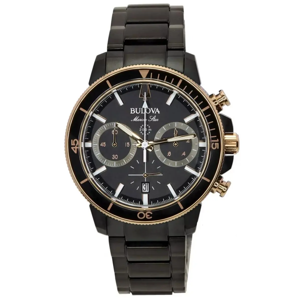 Bulova Marine Star Chronograph Stainless Steel Diver 98B302 200M Mens Watch