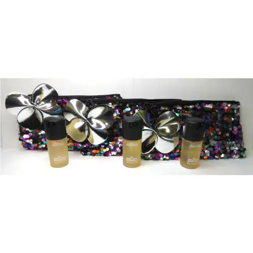 Mac Gift Set Sequin Makeup Bag Prep+ Prime Fix+ Coconut Lot OF 3