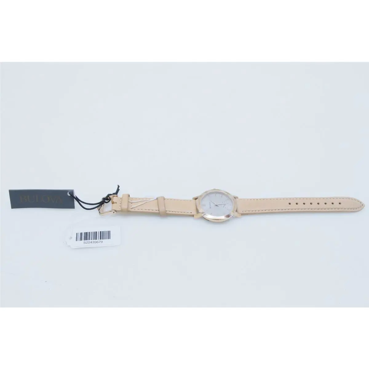 Bulova Classic Women`s Quartz Grey Dial Beige Leather Strap Watch 32mm 97L146