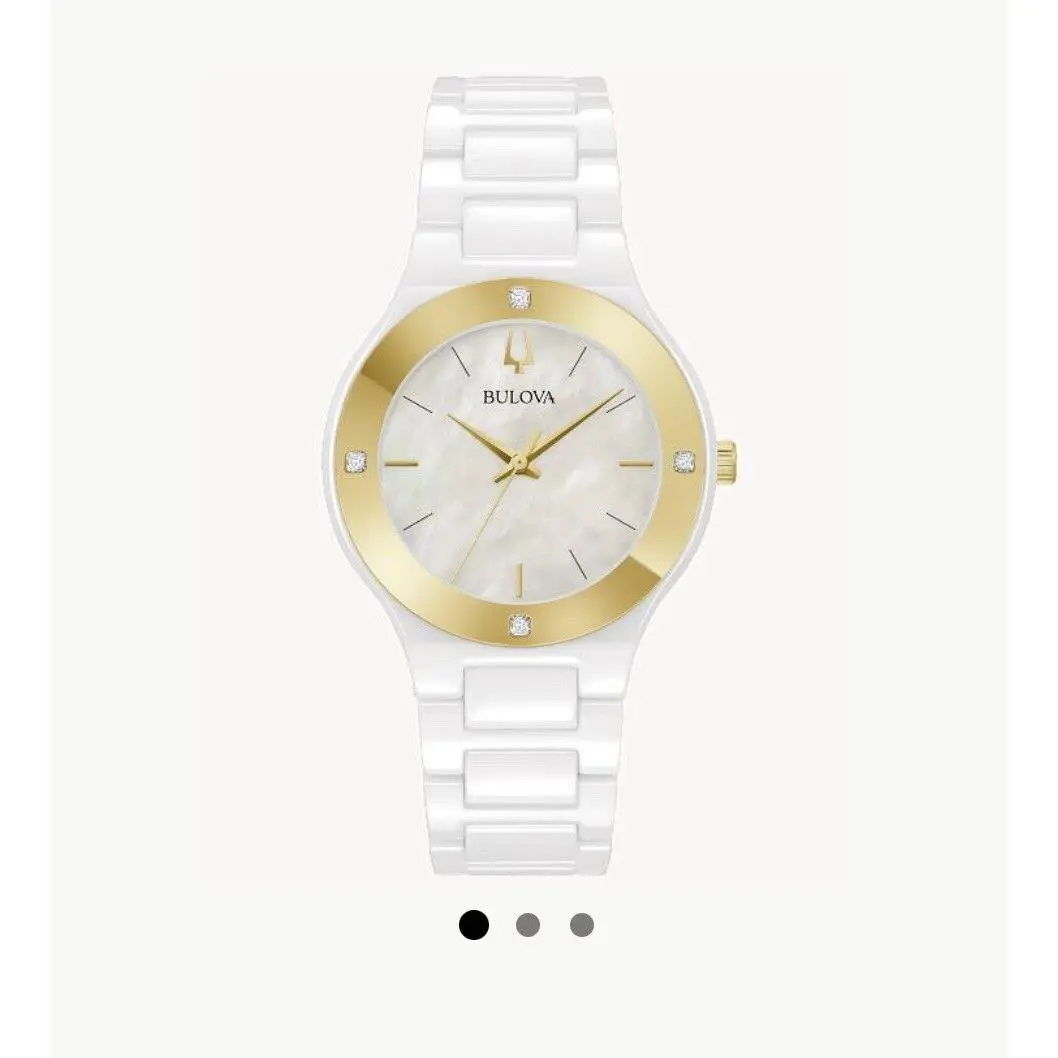 Bulova Millennia 98R292 Women s White Ceramic and Diamond Watch 2022