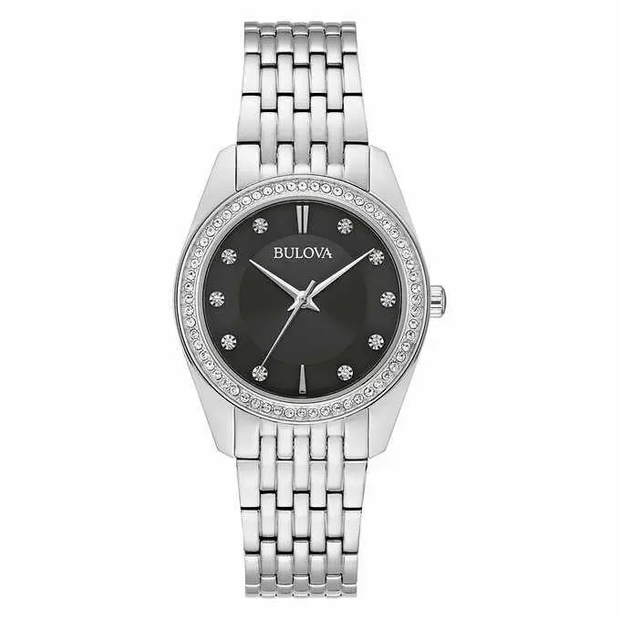 Bulova Classic Crystal Stainless Steel Quartz Ladies Watch W11