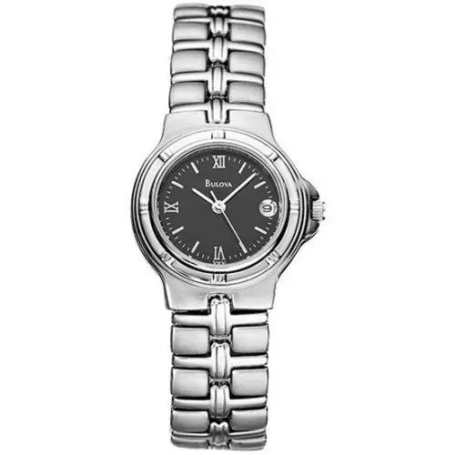 Ladies  Black Dial Date Watch by Bulova