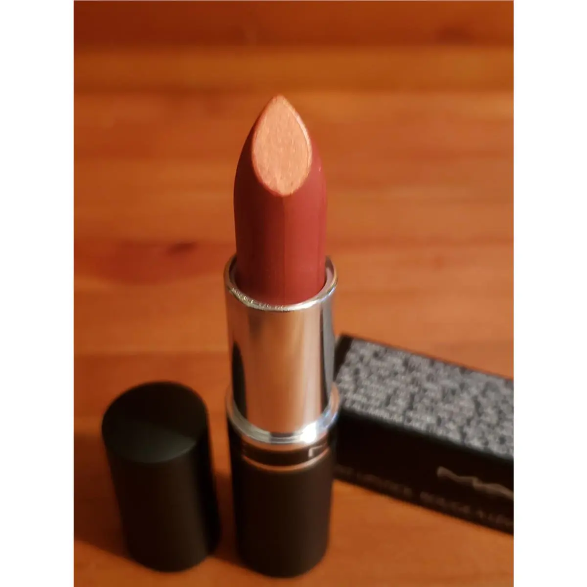 Mac Frost Lipstick CB 96 Medium Coral Peach Shimmer Frost Finish