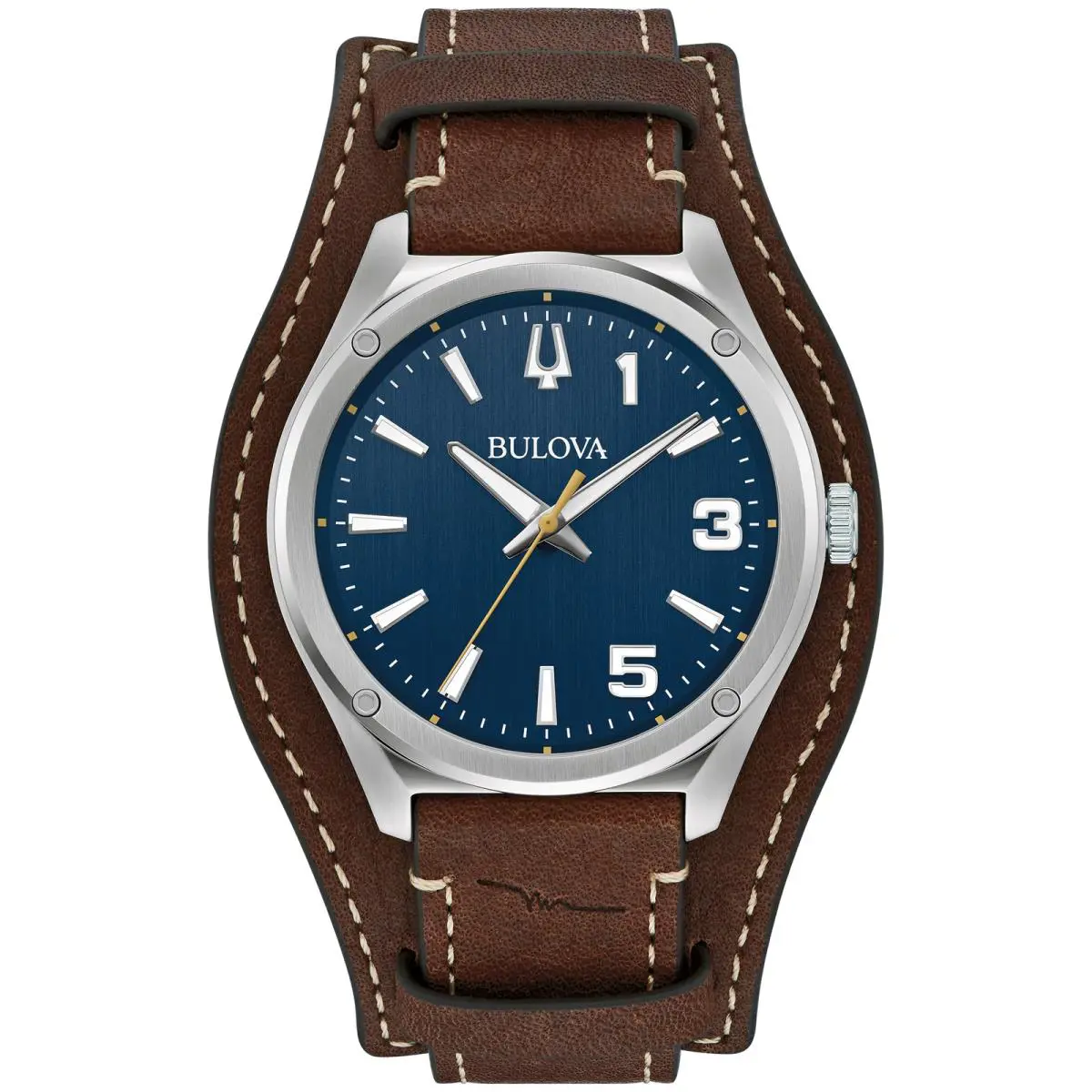 Classic Marc Anthony Blue Dial Leather Strap Men`s Watch 96A313 by Bulova