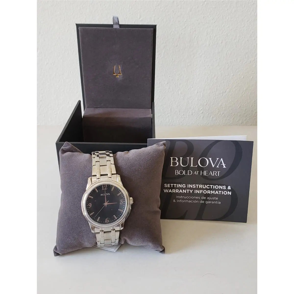 Bulova 96A294 Corporate Stainless Steel Black Dial Men`s Wristwatch