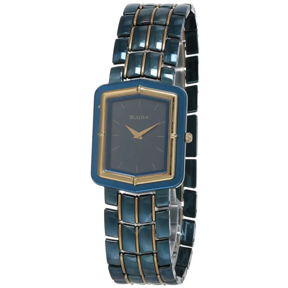Blue Dial Stainless Steel Women`s Watch 98A09 by Bulova