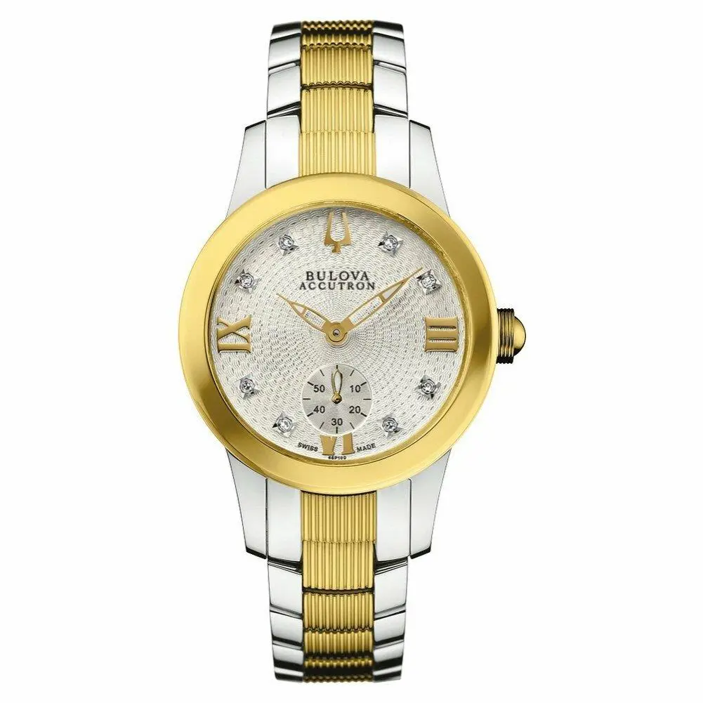 Accutron 65P100 Masella Two Tone Silver Dial Swiss Made Womens Watch by Bulova