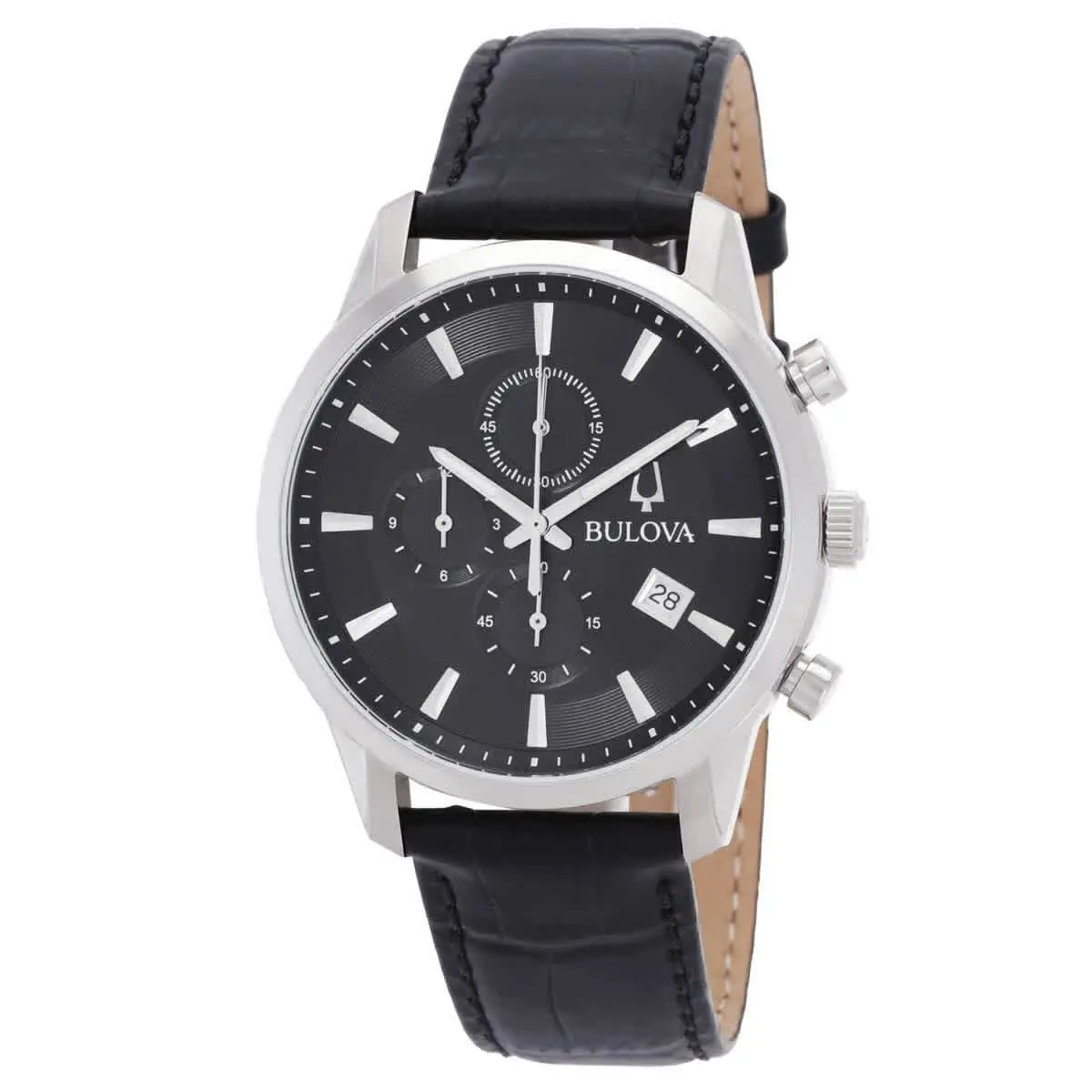 Sutton Chronograph Quartz Black Dial Men`s Watch 96B403 by Bulova