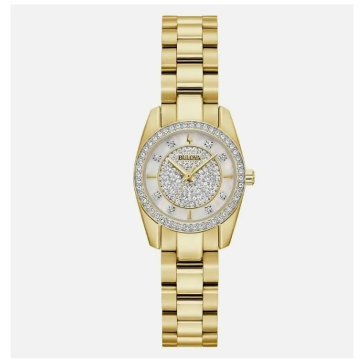 Bulova Classic Gemmed Diamond Stainless Steel Quartz Women`s Watch - 98L315