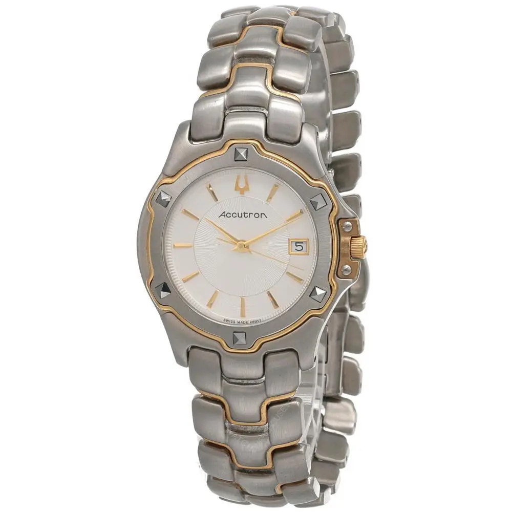 Bulova Accutron White Dial Stainless Steel Men`s Watch 28B53