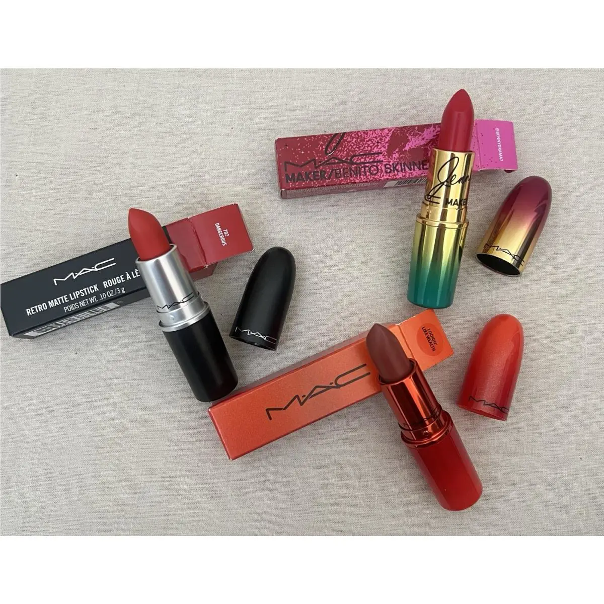 Lot OF 3 Mac Lipstick Full Size