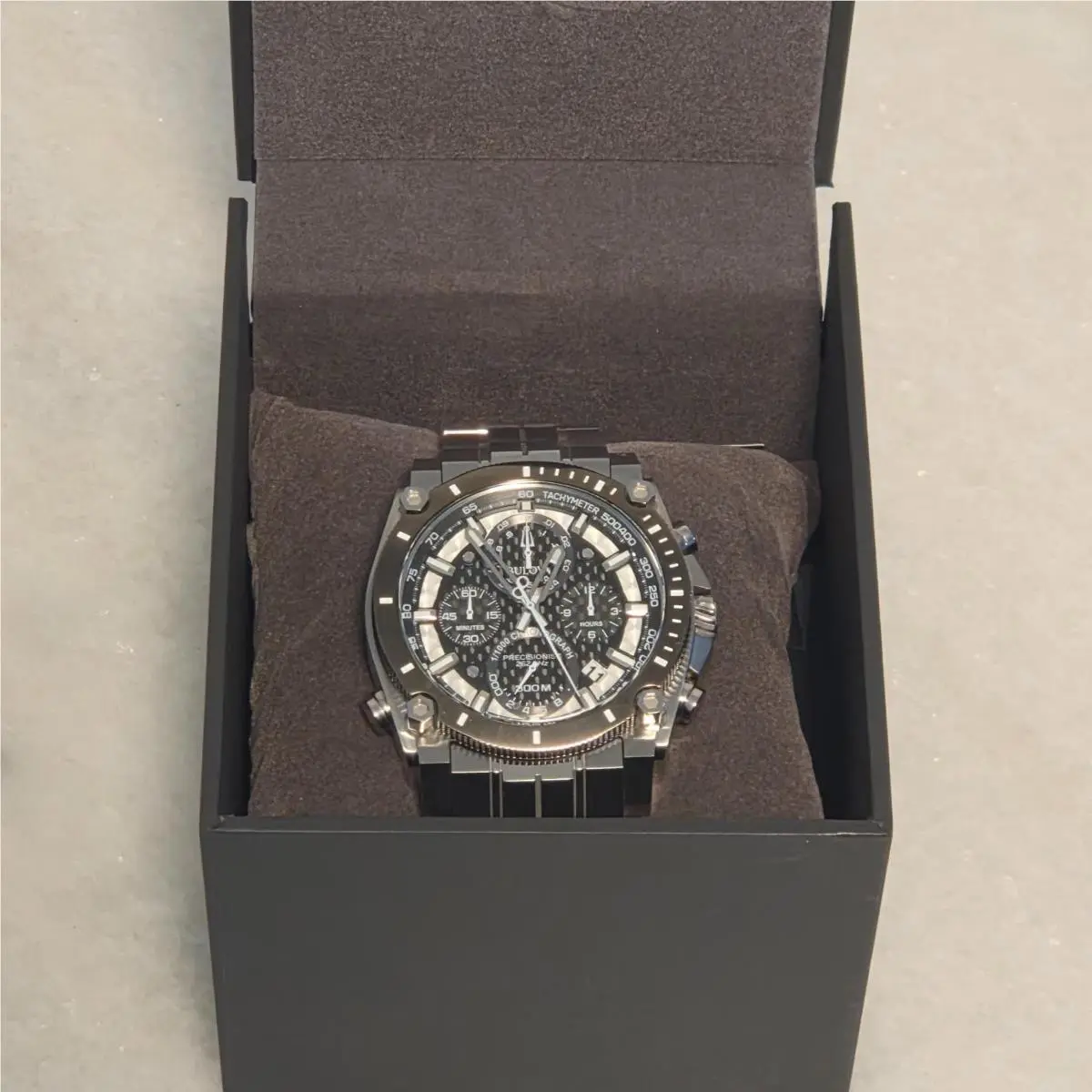 Precisionist Chronograph 98B405 Men`s Silver Stainless Steel Wrist Watch by Bulova