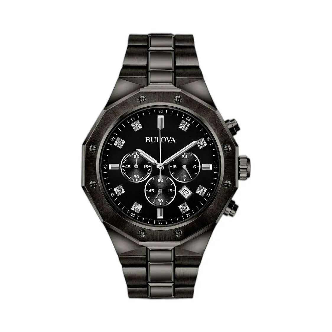 Bulova Men s Analog Quartz Watch Stainless Steel Strap Gray 24 Model 98D142