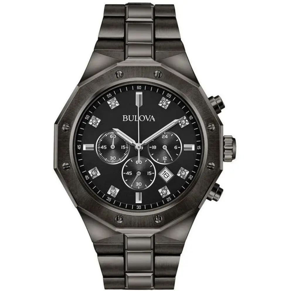 Bulova Men`s Classic Diamond 6-Hand Chronograph Quartz Watch Model 98D142