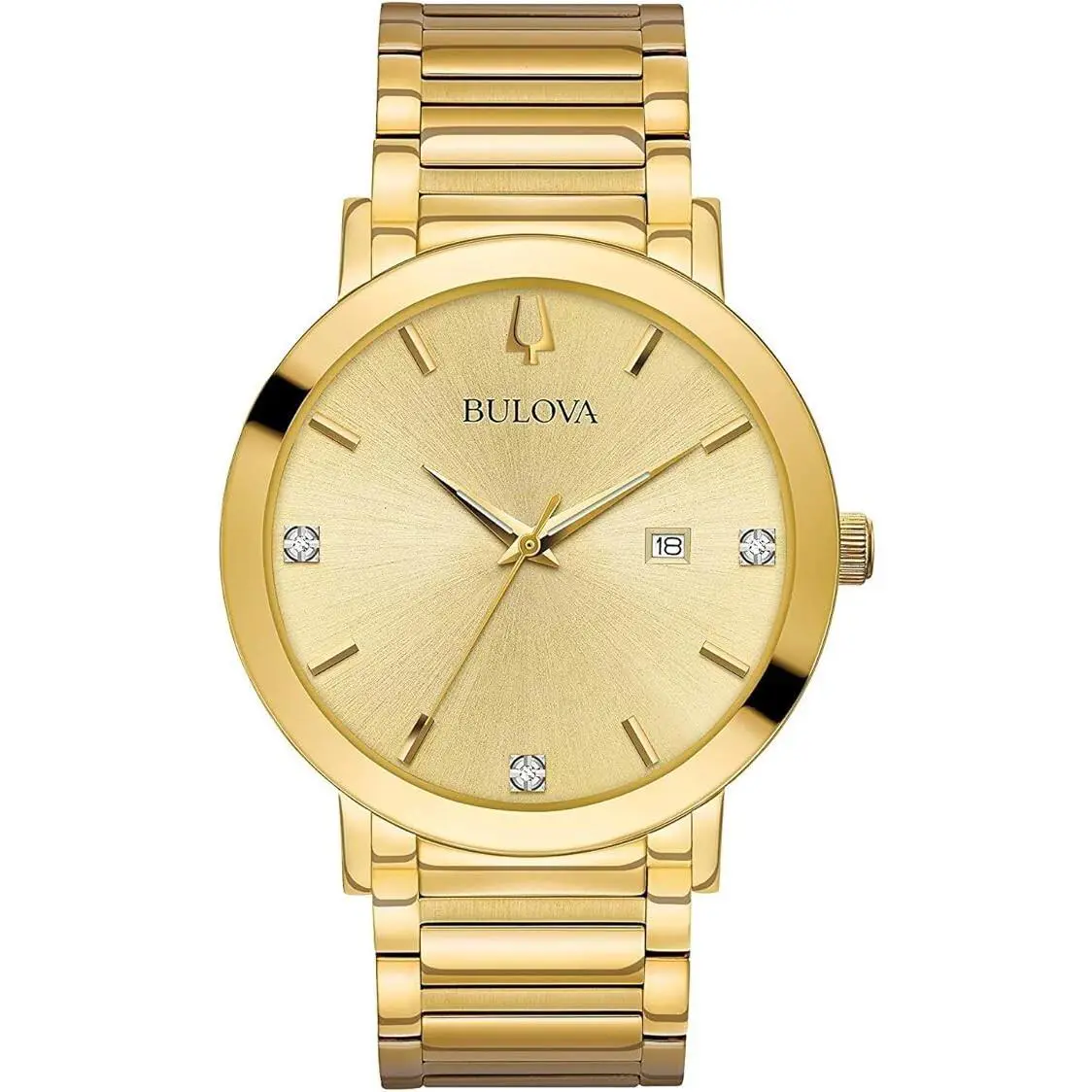 Bulova 97D115 Futuro Diamond Champagne Dial Steel Gold Tone Men`s Modern Watch