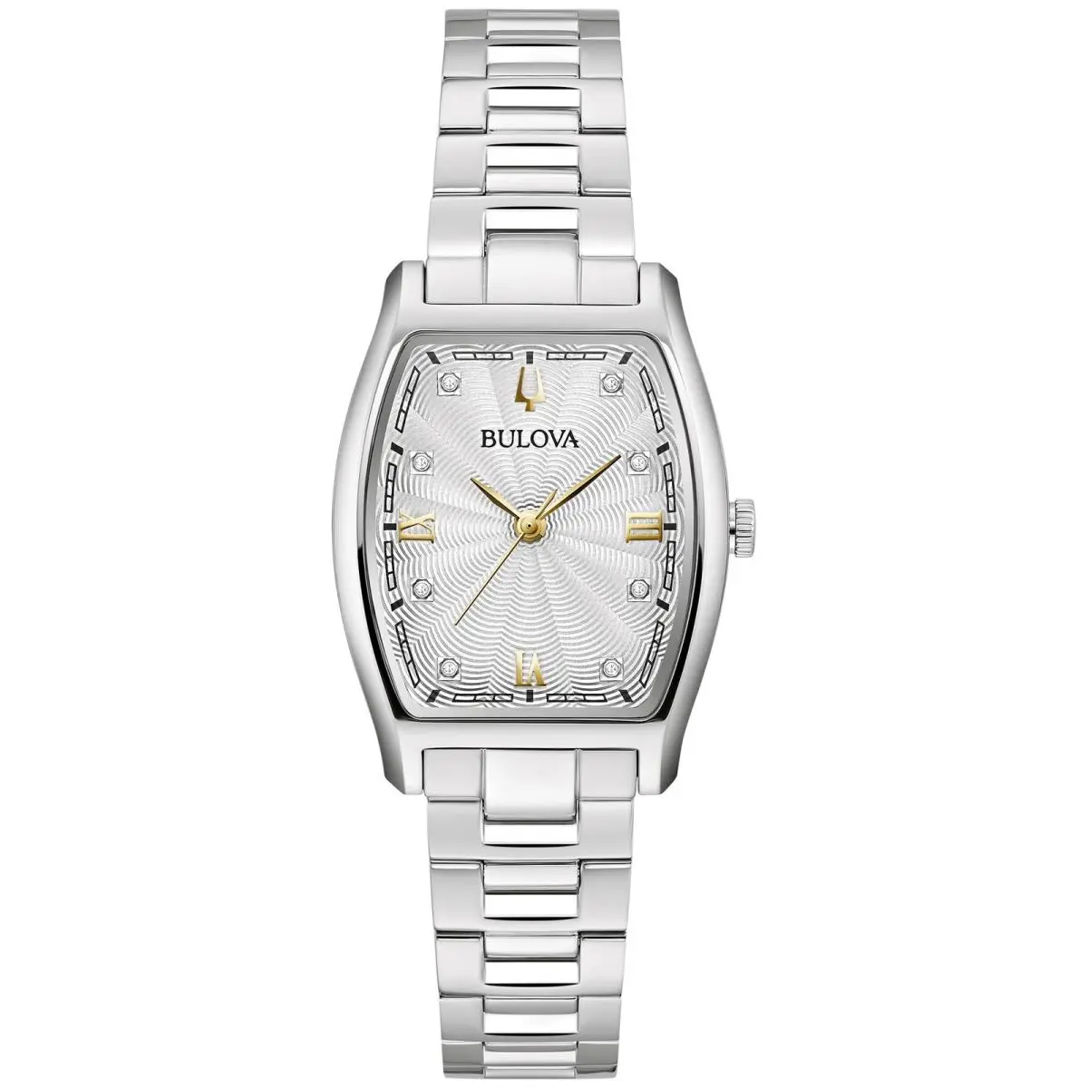 Bulova Ladies Dress Classic Diamond 3-Hand Quartz Watch Stainless Silver - Silver, Quartz