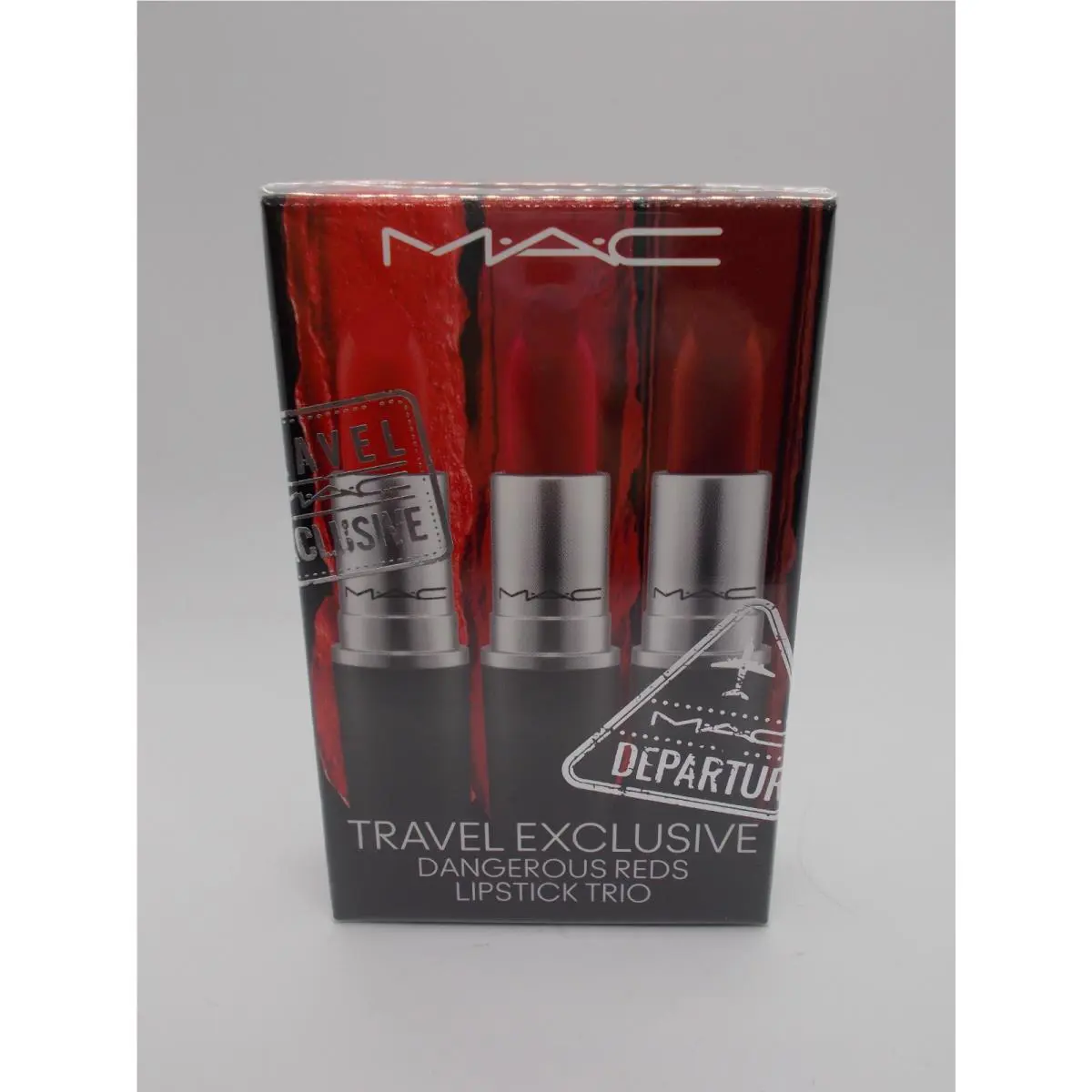 Mac Dangerous Reds Lipstick Trio Travel Excusive Ruby Woo Chili Lady Danger