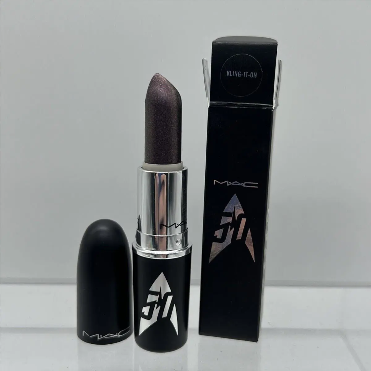 Mac Star Trek Collection Kling IT ON Purple Frost Lipstick LE Rare