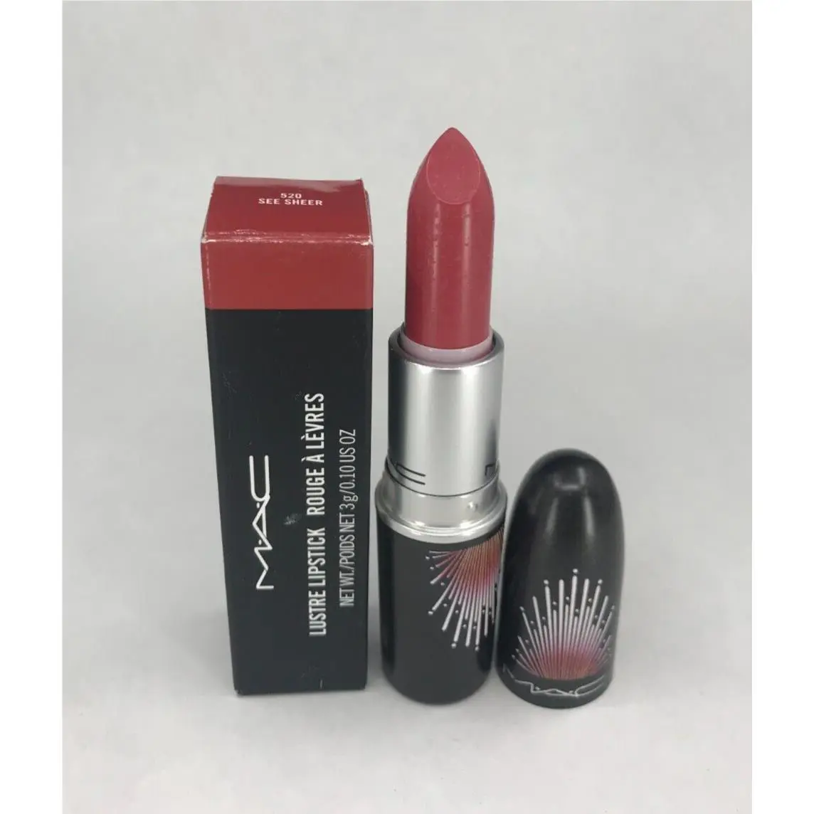 Mac Lustre Lipstick 520 See Sheer 0.10 oz Limited Edition