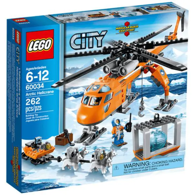 Lego Arctic Helicrane 60034 Town Minifigure Building Set