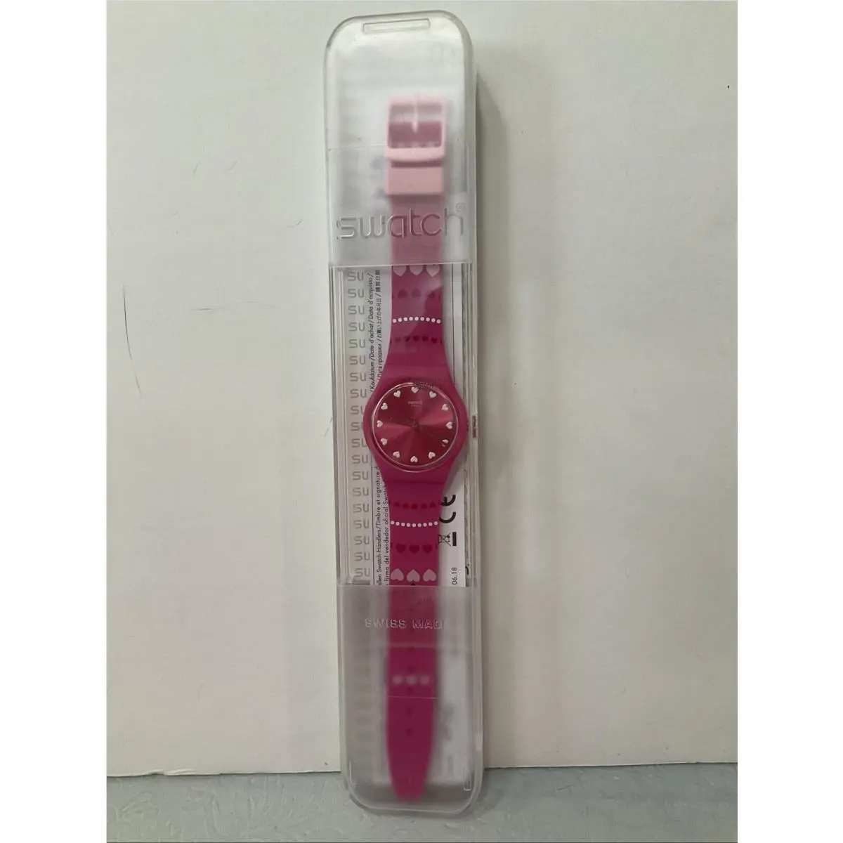 Coeur DE Manage Pink Prancing Hearts Swatch w Silicone Band Nib-rare