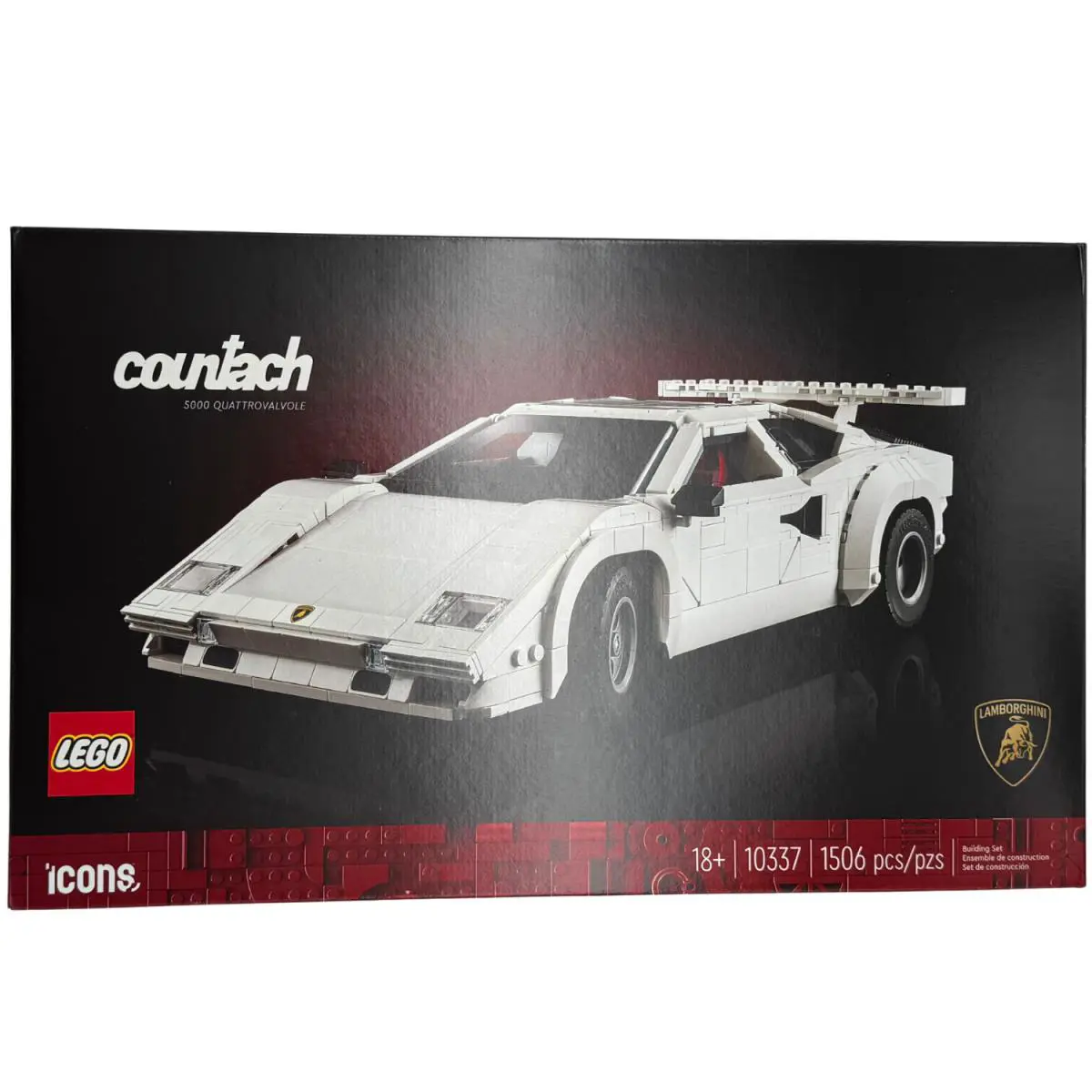 Lego Lamborghini Countach 5000 Quattrovalvole Set 1506 Pieces For Ages 18+