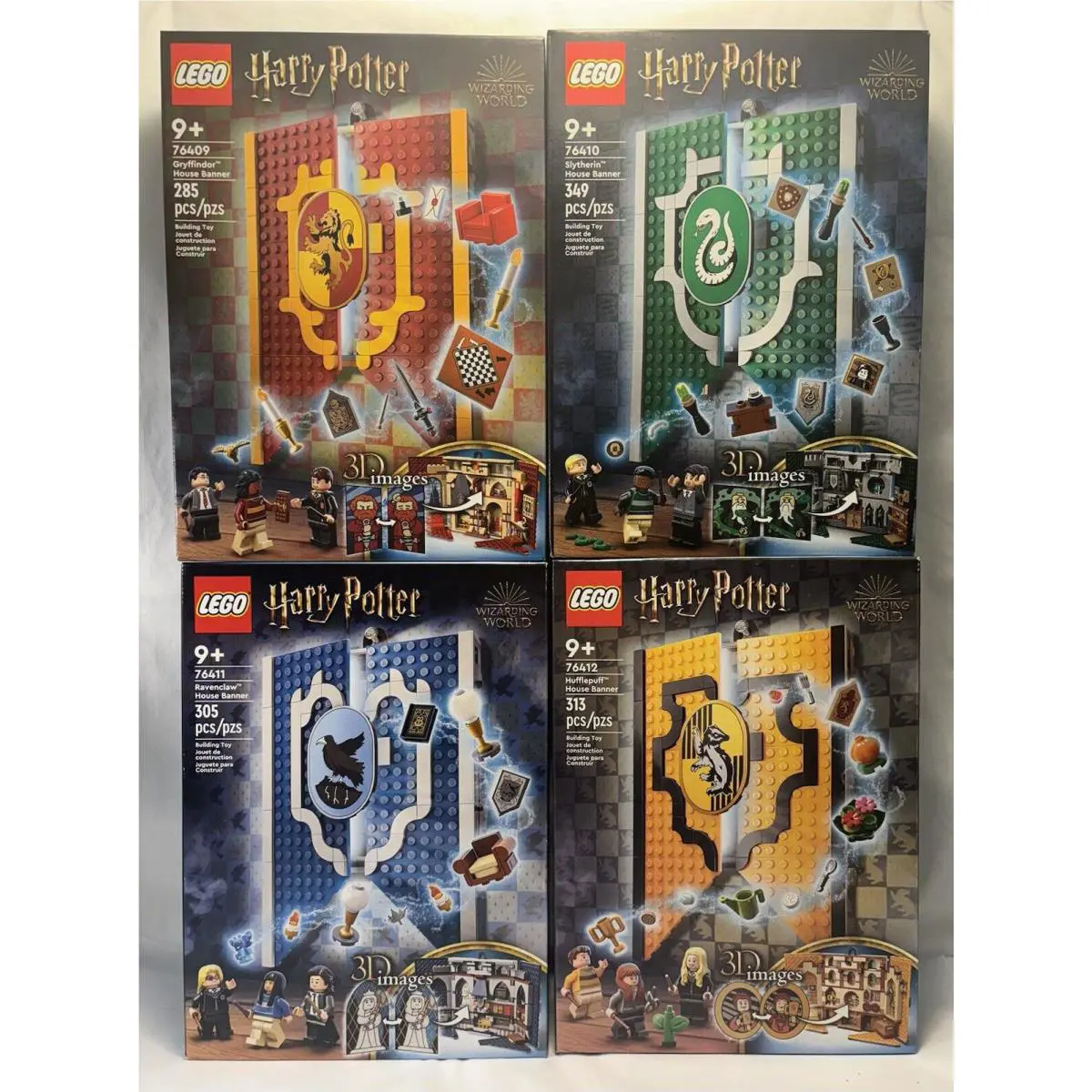 Lego 76409 76410 76411 76412 Harry Potter Hogwarts House Banner Complete Set