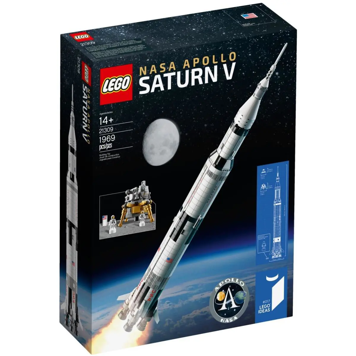 Lego Ideas 21309 Nasa Apollo Saturn V Retired Building Set