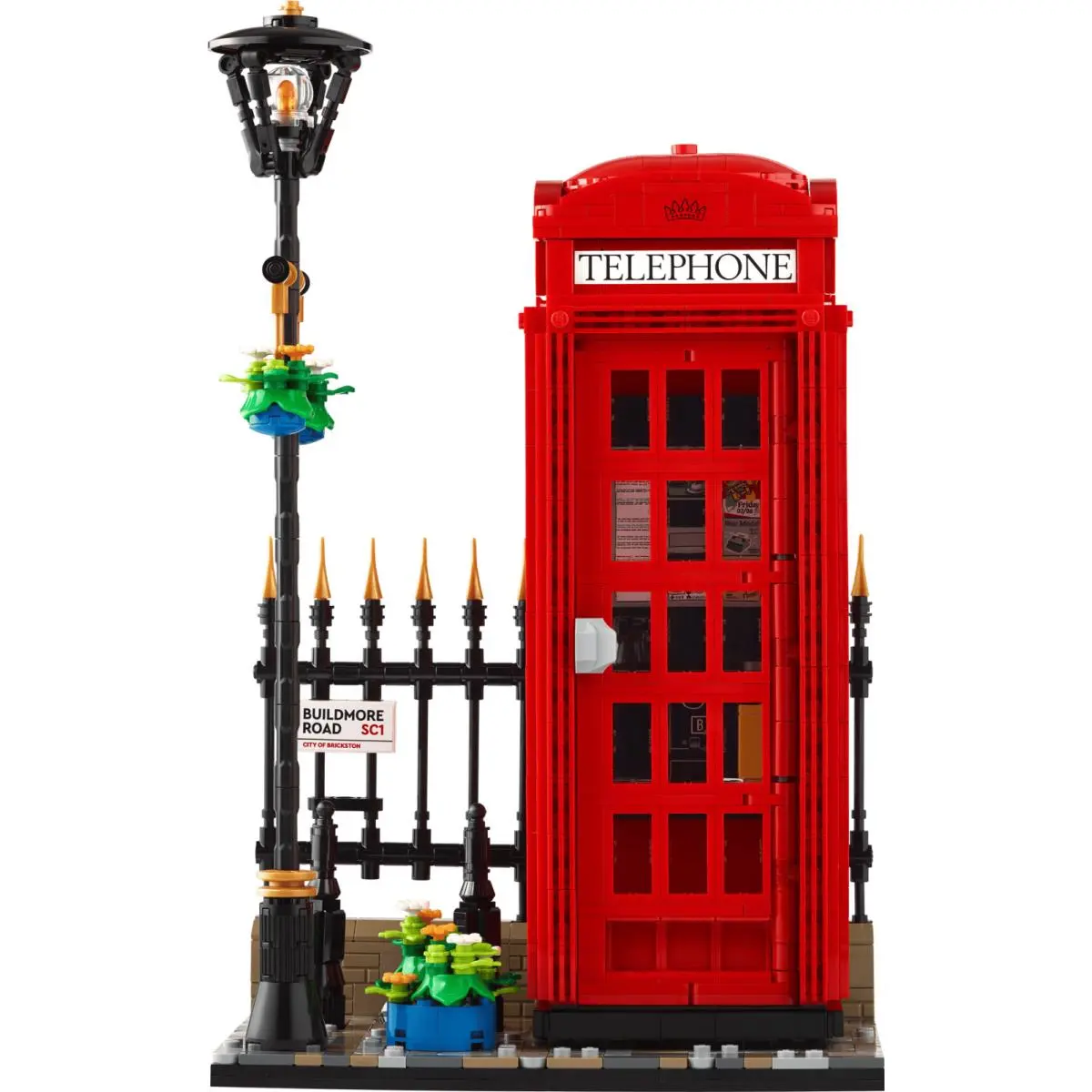 Lego 21347 Red London Telephone Box Ideas Functional Phone Stand Lights UP