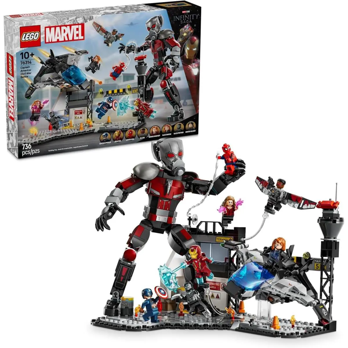 Lego Marvel Captain America Civil War Action Battle Building Set 736 Pcs 76314