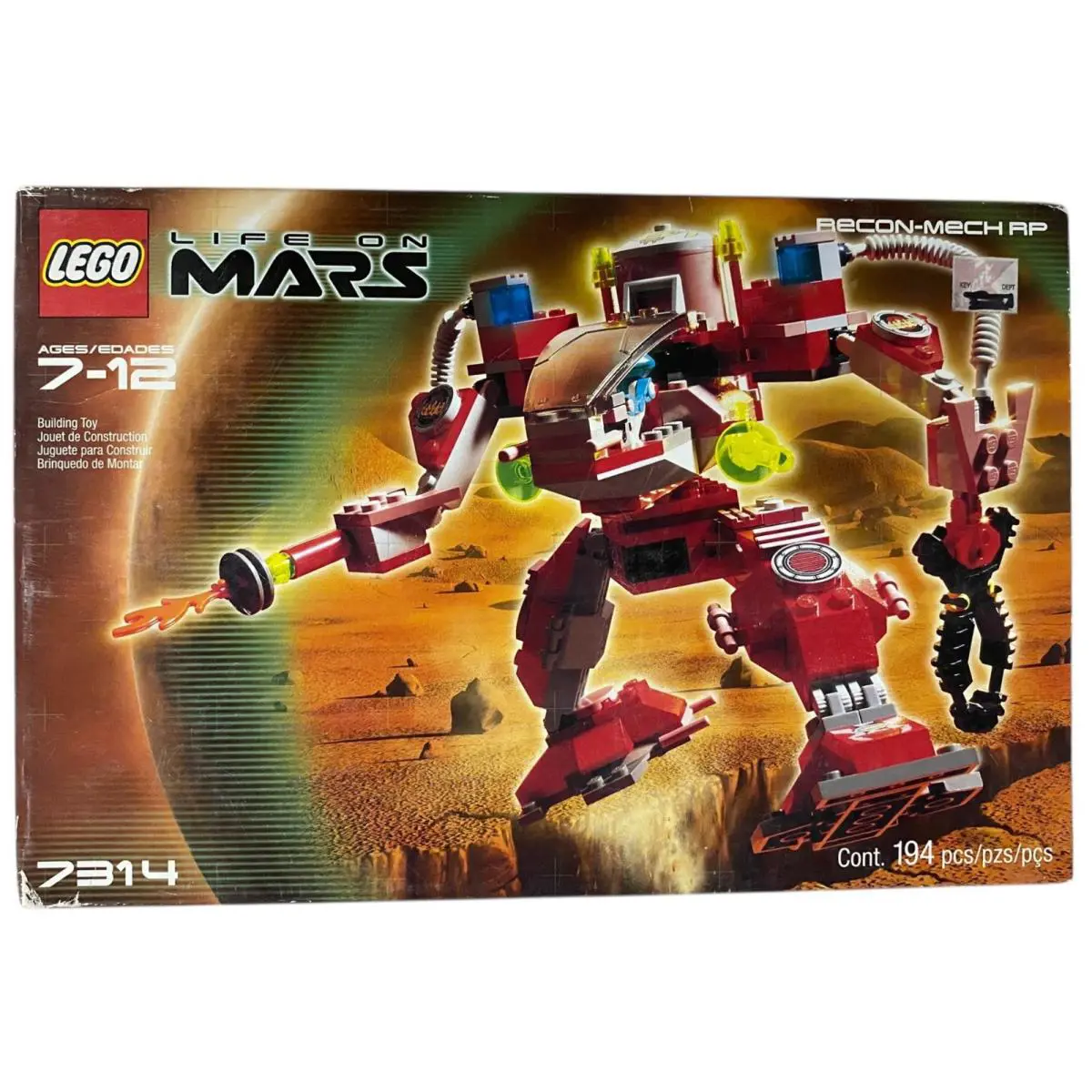 Lego 7314 Life on Mars Recon-mech RP 2001 Space Set w Box Wear Creases
