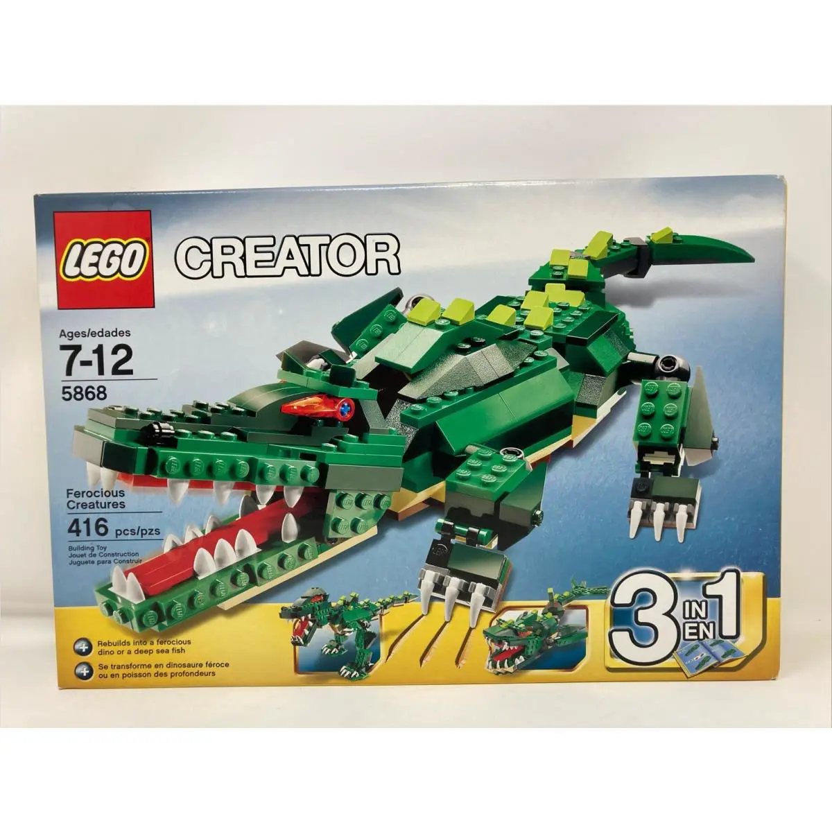 Lego Creator 5868 3-in-1 Ferocious Creatures Retired Crocodile Shark