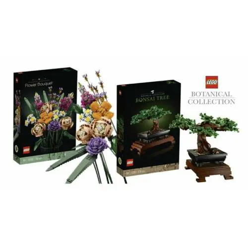 Lego 10280 Flower Bouquet + 10281 Bonsai Tree Botanical Garden Collection