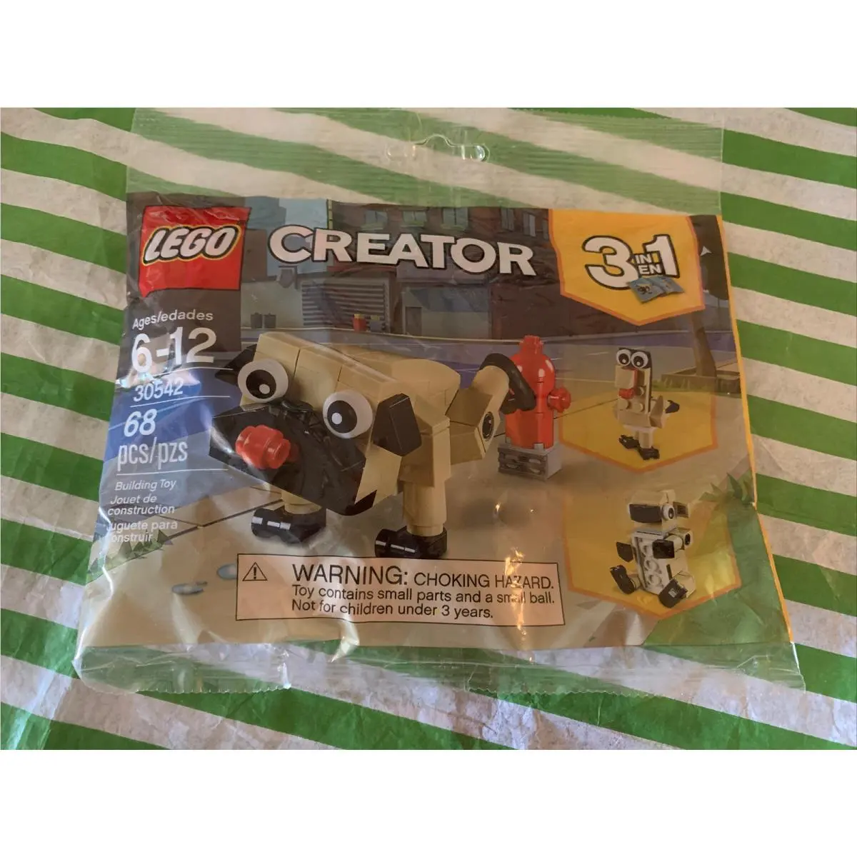 Polybag 30542 Lego Creator 2018 3 IN 1 Pug Dog/turkey/koala with 68 Pieces