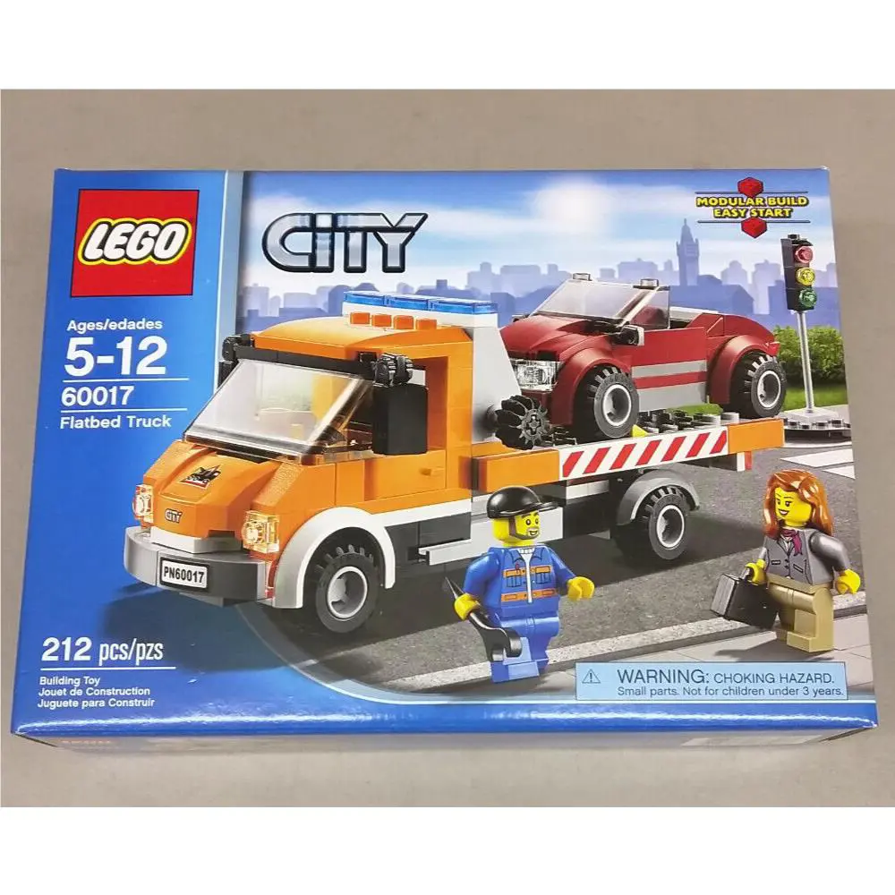 Lego City 60017 Flatbed Truck Rollback Tow Wrecker Sports Car Service Town