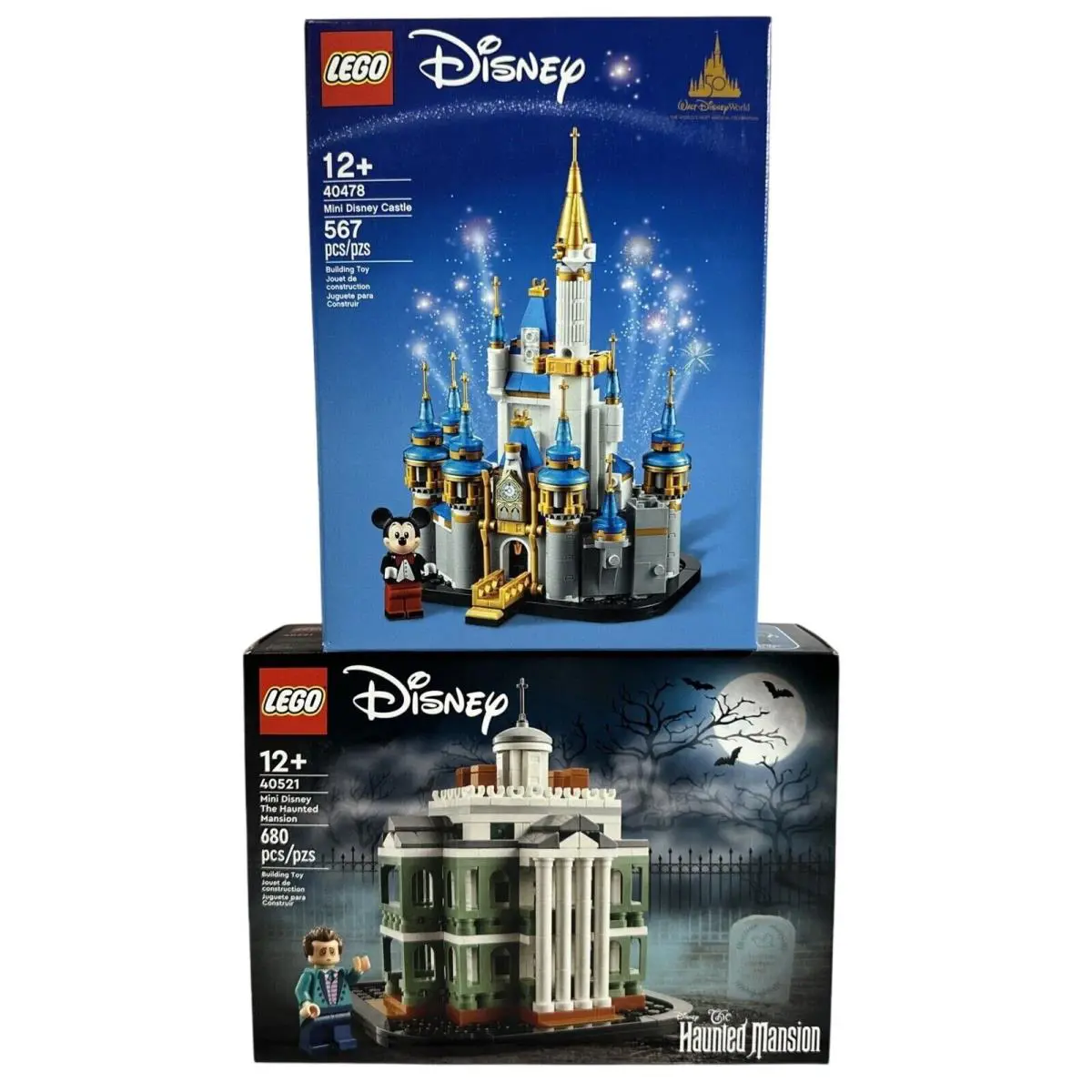 Lego Disney 40478 Mini Disney Castle 40521 Mini Haunted Mansion Sets