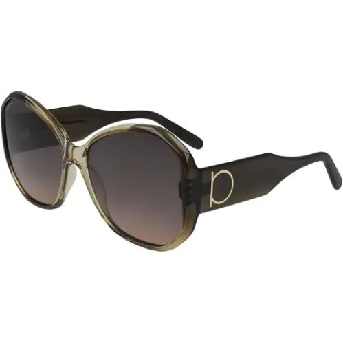 Salvatore Ferragamo Women`s Gancio Butterfly Sunglasses - SF942S - Italy - Khaki Brown Grad/Brown (326), Frame: Select Color Variation