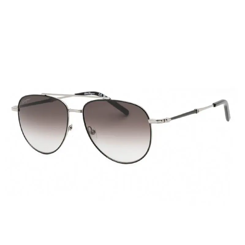 Salvatore Ferragamo SF226S 086 Black/light Ruthenium/grey Gradient 58-15-150 - Frame: Black/Light Ruthenium, Lens: Grey Gradient, code: 086